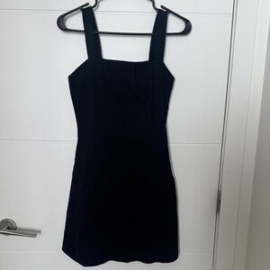 Streetwear Society Black Square-Neck Mini Dress